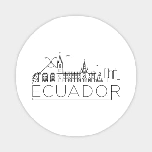 Ecuador Minimal Skyline Magnet